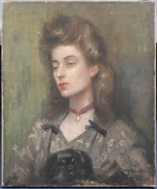 Sir James Guthrie (1859-1930) Portrait of a young lady, 24 x 20in., unframed